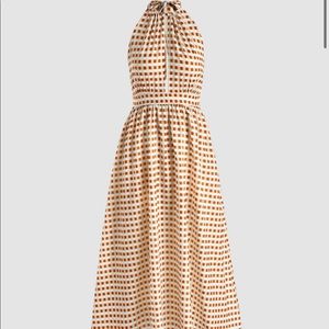 Takin’ Myself Out Checkered Backless Maxi Dress - Cider